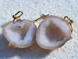 mini agaat geode oorbellen