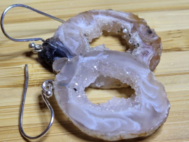agaat geode oorhangers