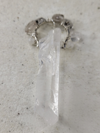 Energy tool met rutielkwarts, herkimer diamantjes en regenboog maansteen