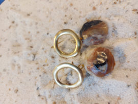 Oorhangers verguld met agaat