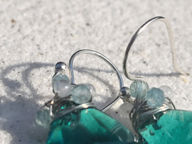 crystal oorbellen met maansteen en apatiet