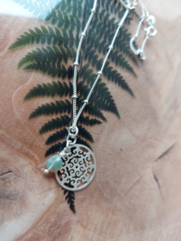 925 zilveren ketting met edelopaal
