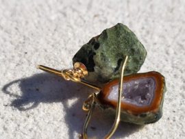 mini agaat geode oorbellen