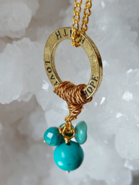 Ketting met hanger turkoois