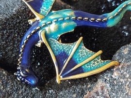 Broche emaille draak