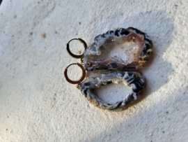 agaat geode oorhangers