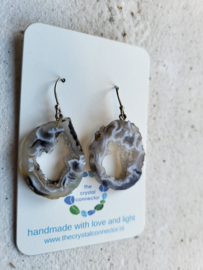 agaat geode oorhangers