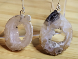 agaat geode oorhangers