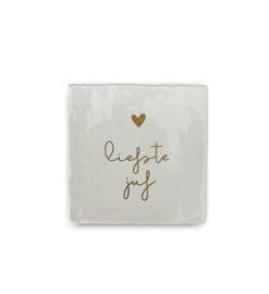 Tegeltje "liefste juf" wit