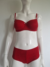 Marlies Dekkers bh en slip Space Odyssey. Maat 80B/L. Rood.