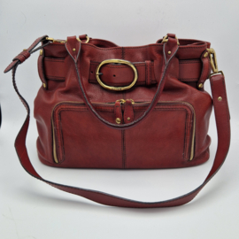 Bogner leren schoudertas . Bordeaux