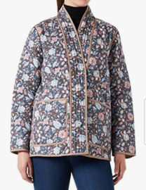 Noa Noa reversible jas – maat S – beige / bloemenprint – quilted