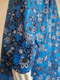 Marni x Uniqlo blouse. Maat XXL. Blauw/bloemenprint.