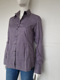 Caliban blouse. Maat 40/42, Paars/print.