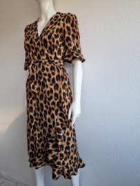 Summum Woman wikkeljurk. Maat L. Bruin/zwart/dierenprint