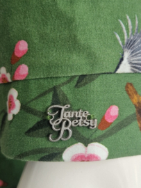 Tante Betsy blouse. Maat L. Groen/vogeltjesprint.