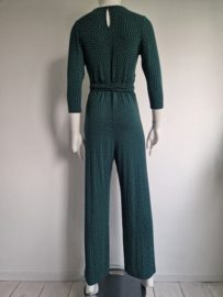 King Louie jumpsuit. Maat M. Groen/stippenprint.