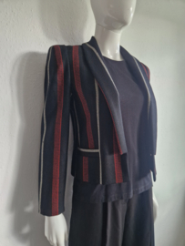Zapa  vintage wollen blazer. Maat 36. Zwart/streep.