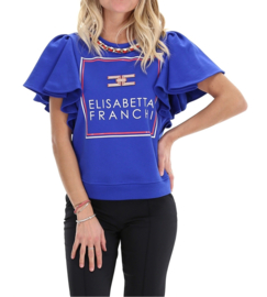 lisabetta Franchi statement sweater. IT. maat 44. Kobaltblauw