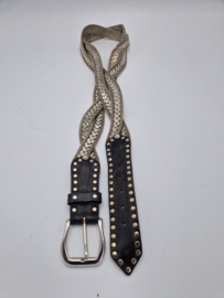 Nanni Milano statement riem – leer & metalen schakels