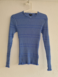 Caroline Biss ribtrui blauw 36 wol kasjmier