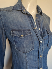 7 For All Mankind denim blouse.Maat S. 100% lyocell/blauw