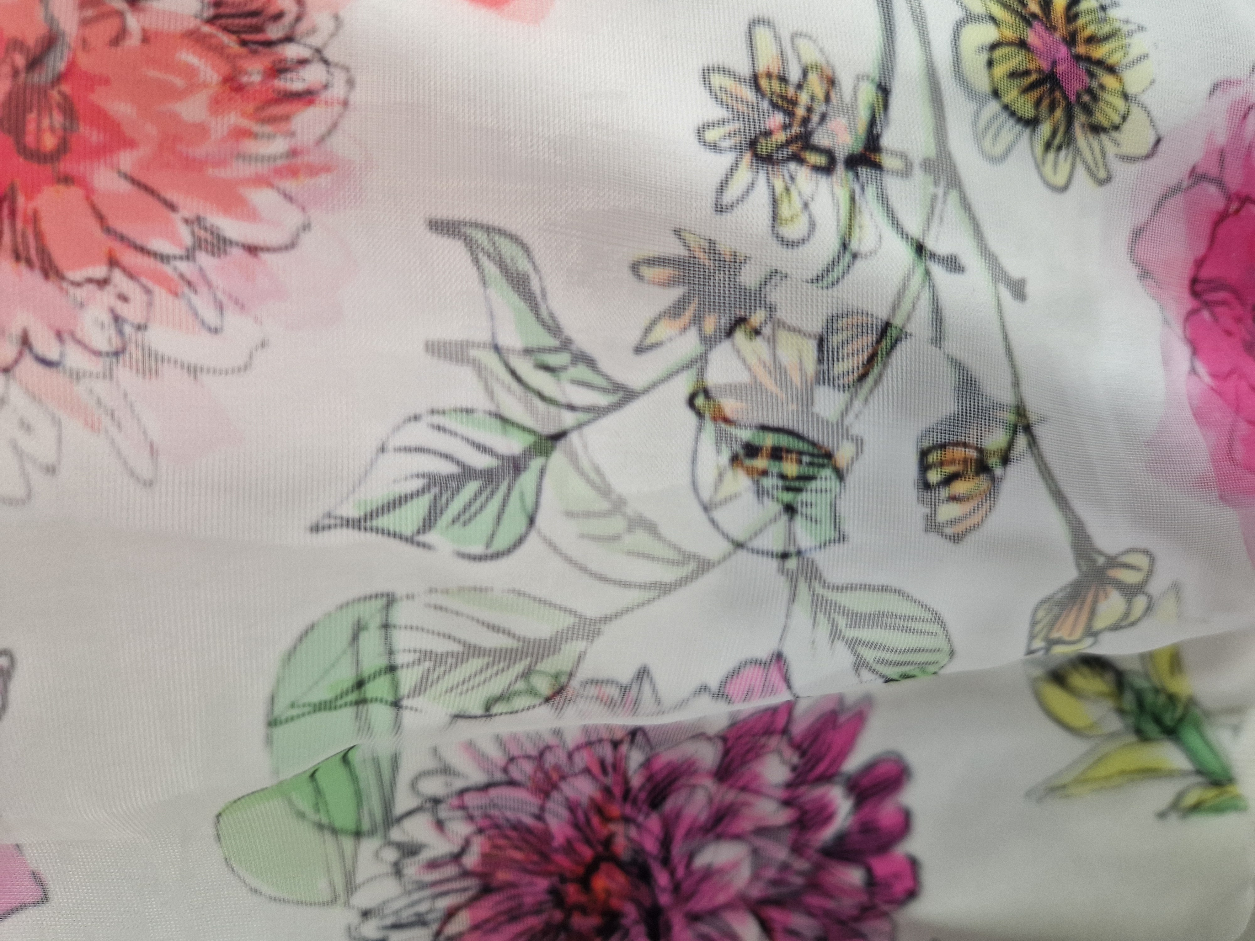 Marc Cain Sports top. Maat 3, Crème/bloemenprint.