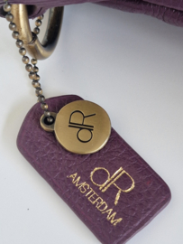 dR Amsterdam crossbody schoudertas. Auberine/leer