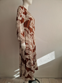Milano Italy maxi dress. Maat 40/42. Bruin/crème.