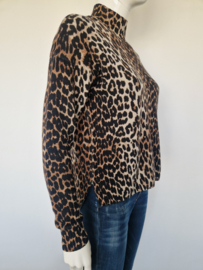Ganni leopard trui. Maat S/M. Merinowol & yak