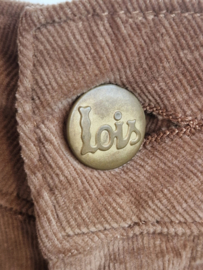 Lois Ravel high rise flared pantalon. Maat S. Cognac.
