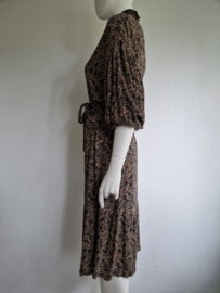 Moscow midi jurk. Maat M. Camel/blauw.