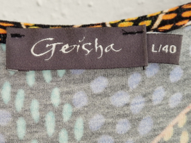 Geisha jurk. Maat L/40. Kleurrijke print