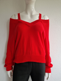 Riani pullover met V-hals. Maat 38, Rood.