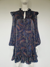 Maje Paris jurk | Maat 3 | Donkerblauw met paisleyprint |