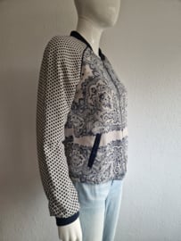 Maison Scotch reversibel bomberjasje. Maat 36. Blauw/crème.