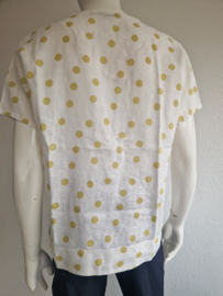 Sylver top. Maat 38, Crème/polkadots.
