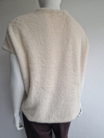 Beate Heymann spencer. Maat 40, Crème/faux fur.
