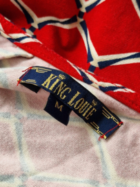 King Louie jurk. Maat M. Rood/print.