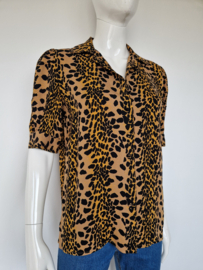 Fabienne Chapot Emma Noa blouse. Maat 40, Toffee brown/ black retro.