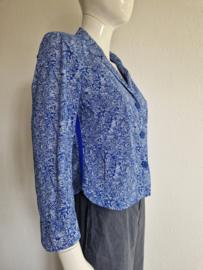 Riani blazer. Maat 40, Blauw/wit print.