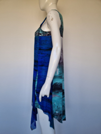 Eroke zomerjurk. Maat 40, Blauw/print.