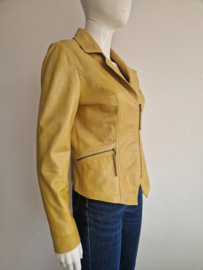 On Stage blazer jasje. Maat 36/38, Okergeel/leer.