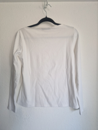 Vanilia rib top met boothals. Maat 38, Wit.