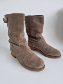 Shabbies Amsterdam suède laarsjes | Maat 40 | taupebruin |