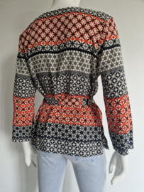 Kyra & Ko blouse top Kaja. Maat 38/40. Oranje/grijs/print.