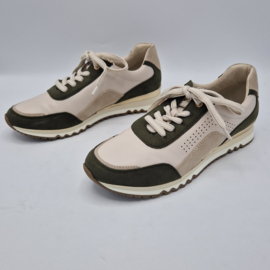 Manguun sneakers. Maat 40,Beige/groen/leer.