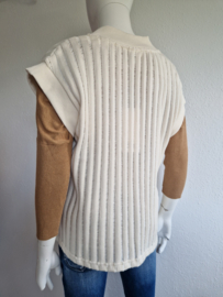 Rita Row mouwloos vest. Maat XS/S. Crème/katoen.
