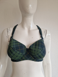 Marlies Dekkers Gloria Plunge balconette BH. Maat 75E. Groen/ruit.