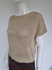 Geisha gebreide top. Maat 40, Goud.